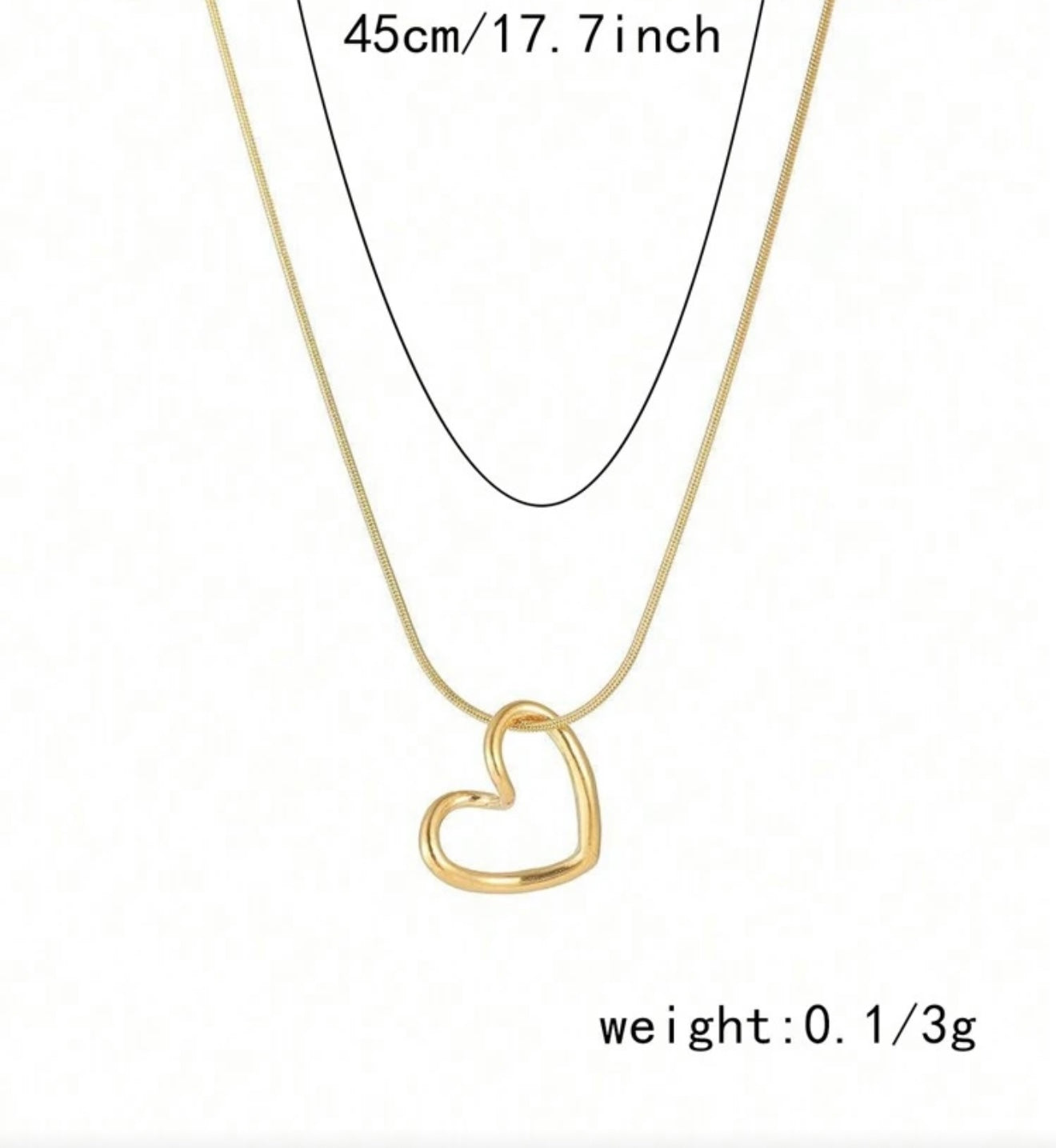 Hollow Out Heart Design Gold- Color Women's Necklace. Sweet & Simple Clavicle Chain, Unique, Chich Heart-Shaped Stainless Steel Pendant.