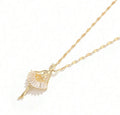 18K Gold Plated Fashionable Ballet Girl Pendant Necklace with Cubic Zirconia