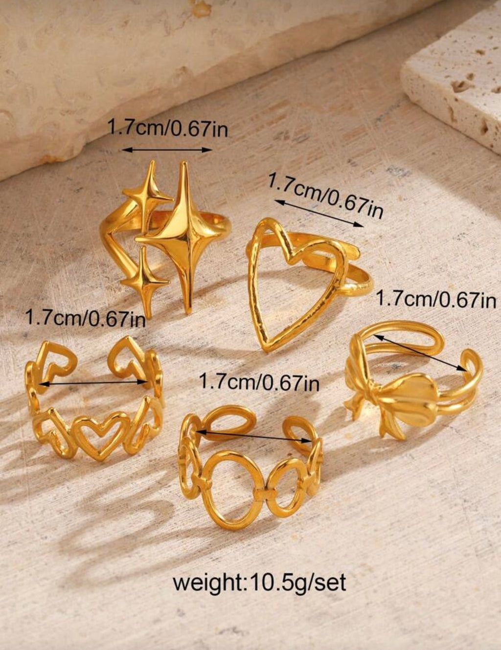 Star & Heart Shaped Set Rings