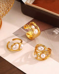 3-pcs Luxury Pearl Ring Set