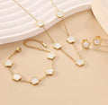 3- Pcs Petal Flower Pendant Necklace, Bracelet, Earrings.